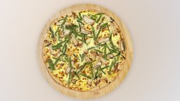 Pizza Hollandaise green, food, white, interactive, augmentedreality, cuisine, photorealistic, italy, exotic, vr, meal, ar, italian, virtualreality, holland, fastfood, pizza, pasta, sauce, asparagus, digitalart, streetfood, foodie, arfood, photogrammetry, 3dmodel, italianfood, noai, arexperience