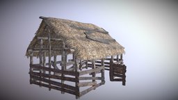 Barn medieval, barn, farm, unity, unity3d, house, gameready