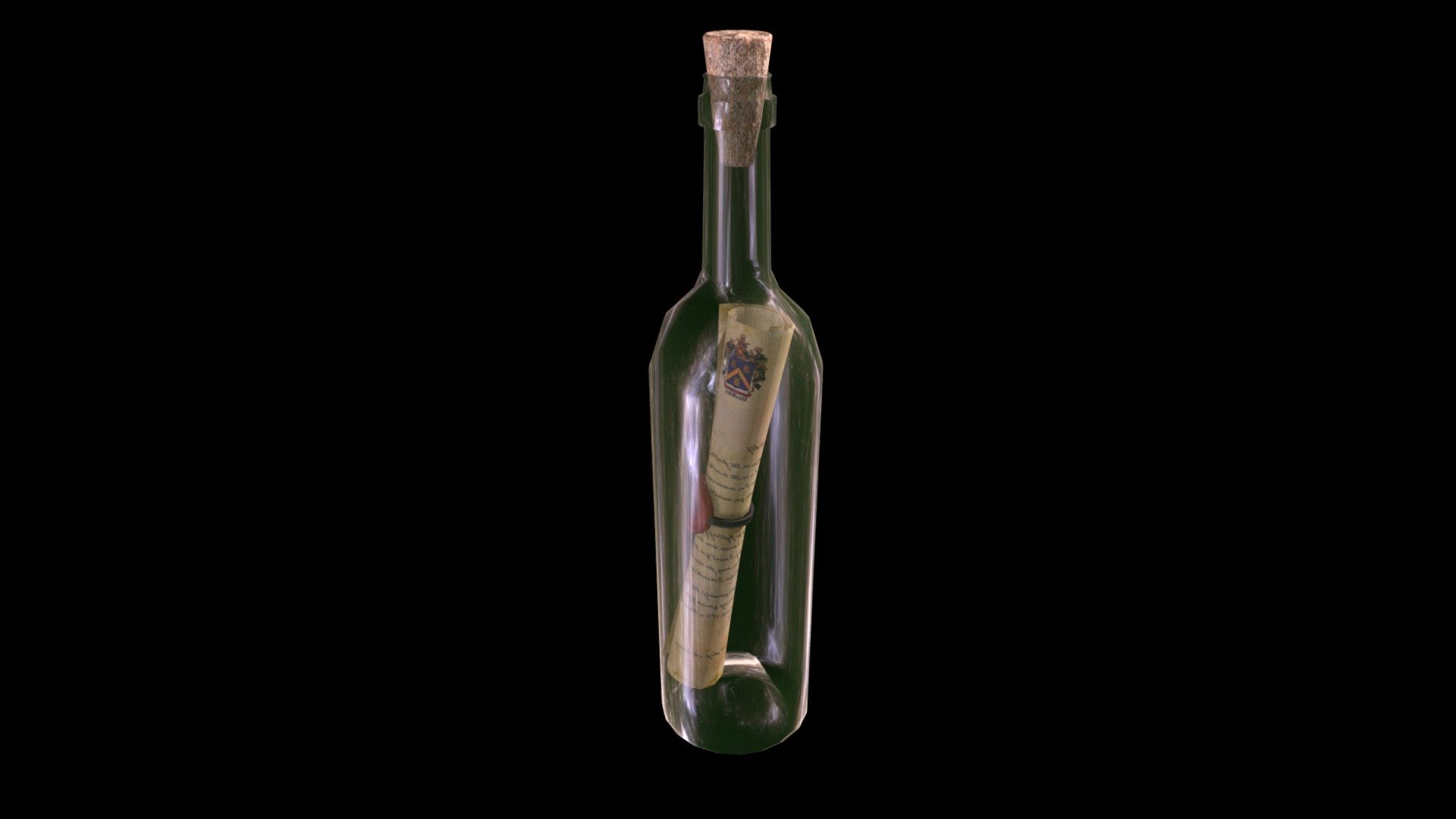 This is a model of Bottle with scroll made in Maya. The scroll was made by FlukierJupiter: https://sketchfab.com/models/7450e494eb654e9b937bb52724220e77
Este é um modelo de garrafa com pergaminho feito no Maya 3d model