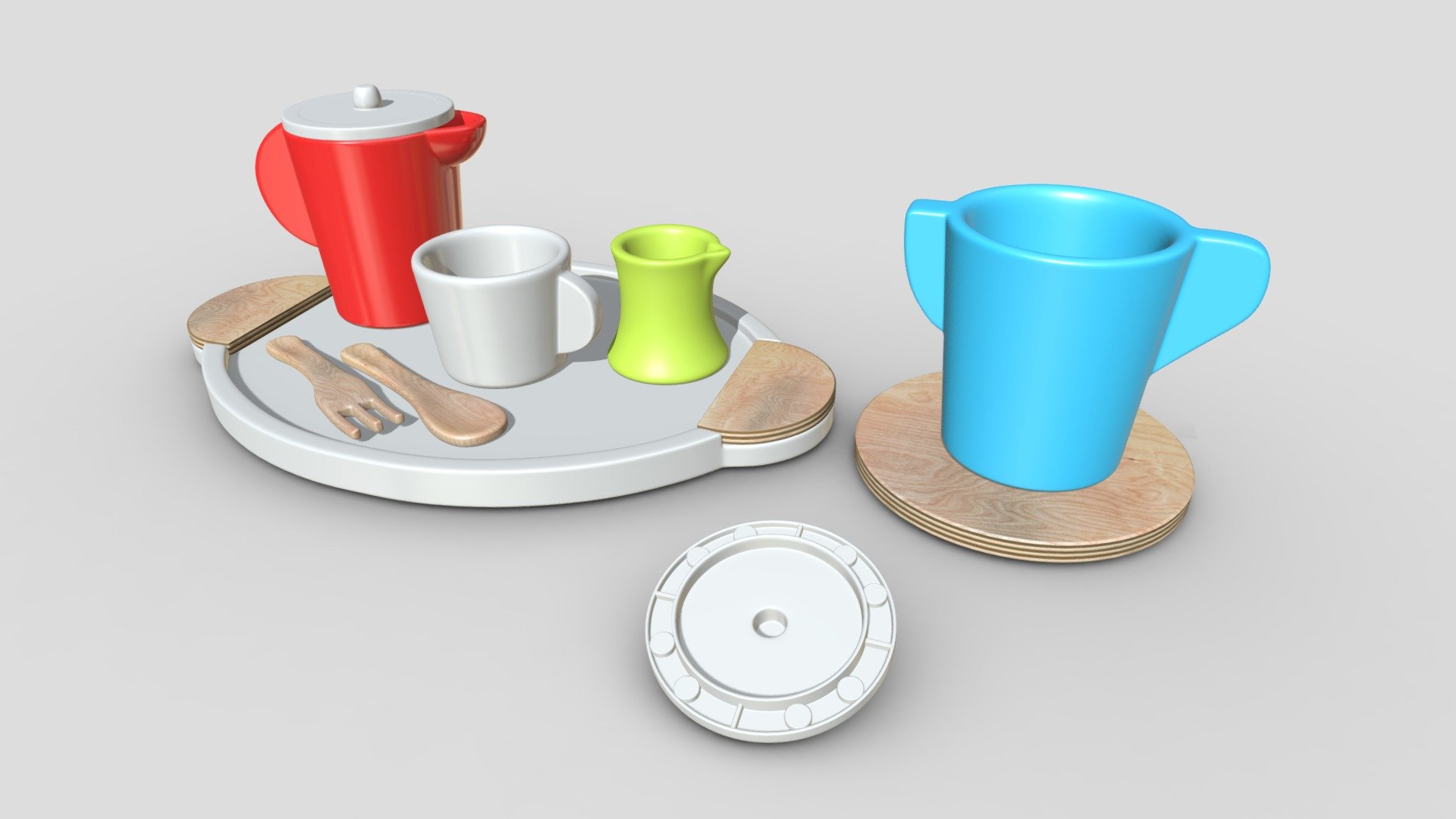 Toys set cups - Toys set cups - Buy Royalty Free 3D model by inaddon 3d model
