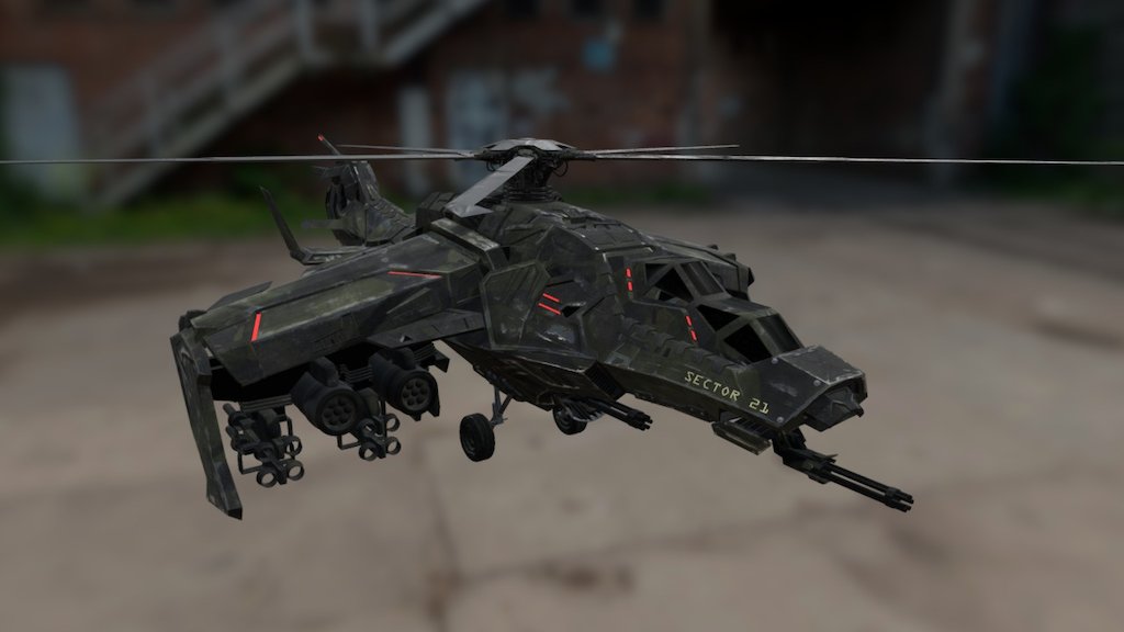 Sector 21 Helicopter (Drafted 2035) - 3D model by Vezonia (@vezon122) 3d model