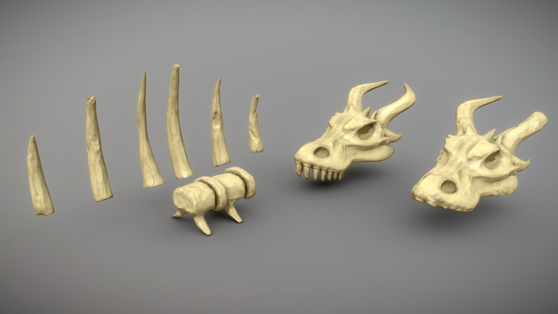 Hi!
Here are bones made for the underworld biome, for the end-of-study game at the CIME Art school.
For more screens and in-game rendering, you can go to my Artstation: https://www.artstation.com/artwork/rAa9GO - Bones - Medieval Cleaning - 3D model by Florentin SAVOIE (@florentinsavoie) 3d model