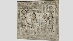 Ancient Egypt Carvings-Dendera ancient, historic, print, relief, hieroglyph, architecture, game, art, sculpture, history