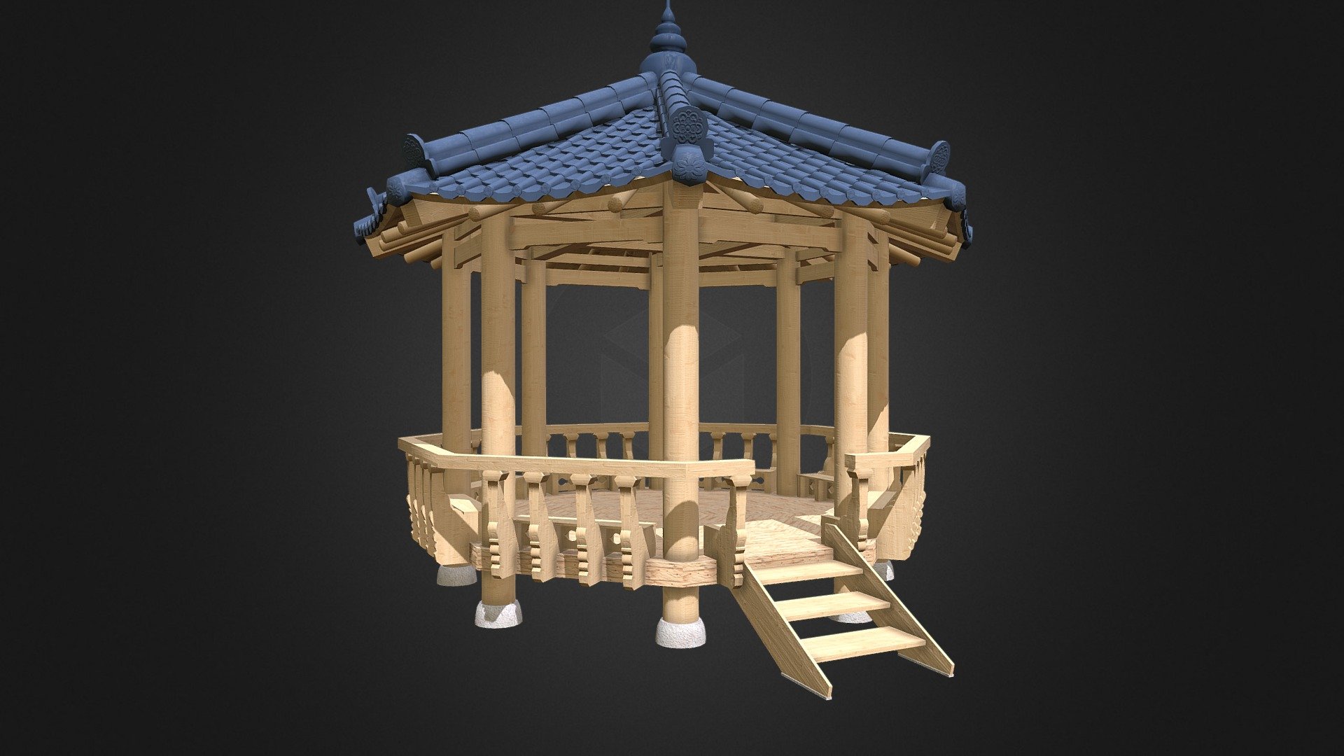 Korean traditional structure - Palgakjeong - 3D model by sso_aco (@popup_0509) 3d model