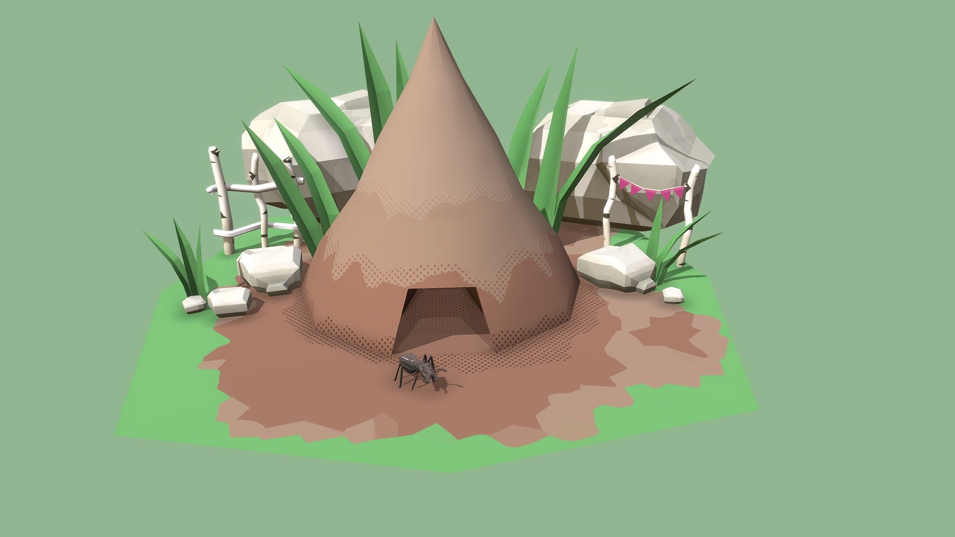 Game asset update for the ants! - Ant Hill - 3D model by Jesse Rose (@jessrosedraw) 3d model
