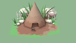 Ant Hill fence, insect, gate, ant, grass, hill, rocks, anthro, outside, dirt, game-art, nature, bugs, insects, game-asset, game-model, lowpoly-3dsmax, lowpoly-handpainted, lowpoly-gameasset-gameready, low-poly-game-art, lowpoly3d, excited, animation