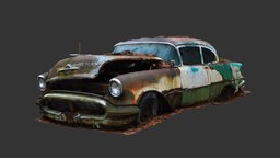 Overgrown Oldsmobile (Raw Scan) raw, abandoned, forest, 3d-scan, rusty, ruined, old, coupe, destroyed, georgia, 1950s, derelict, overgrown, photogrammetry, vehicle, scan, car, city