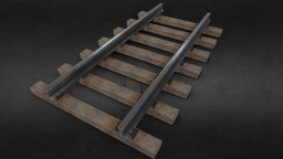 Parts rail Railway track train, rail, track, parts, railway, props, game-ready, game, free, textured