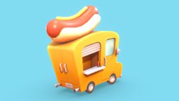 Hot Dog Truck food, truck, cute, hotdog, cartoon