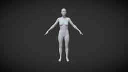Female Body Base Mesh A-Pose