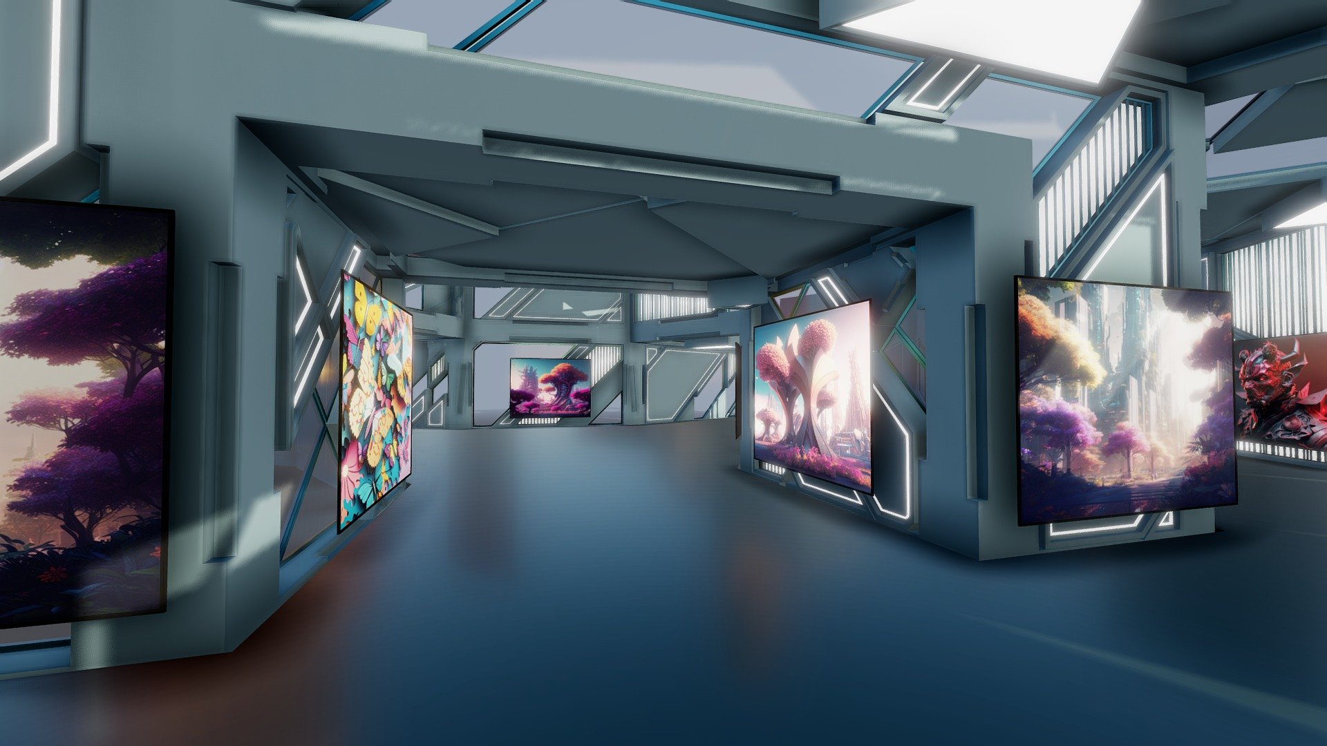 Futuristic Interior Gallery.
Just add your art work to the screens.
Enjoy!
Compatible with spacial.io - Sci-Fi_Interior_Gallery_7 - Buy Royalty Free 3D model by Giimann 3d model