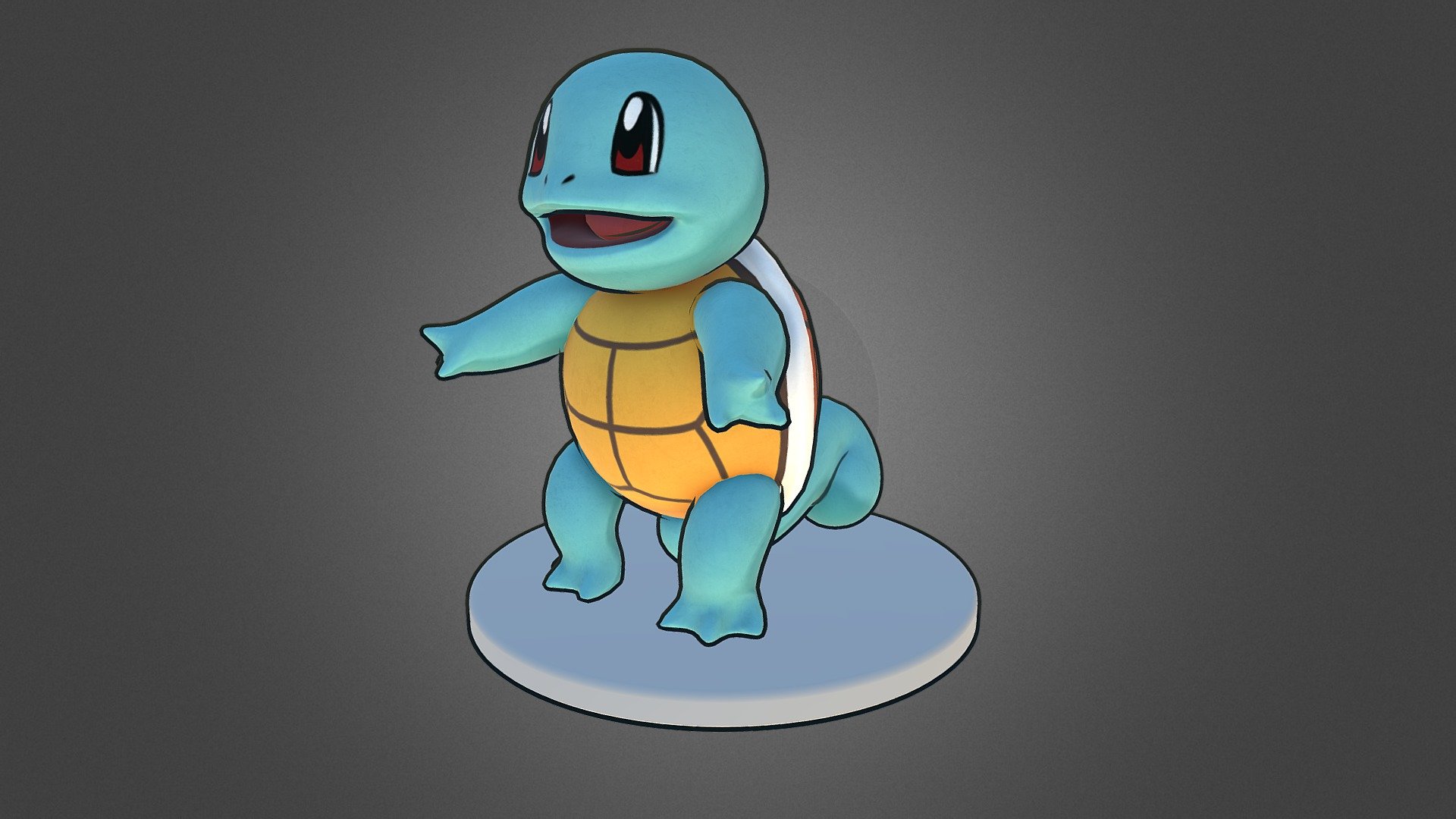 Squirtle Outlined - 3D model by 3dlogicus 3d model