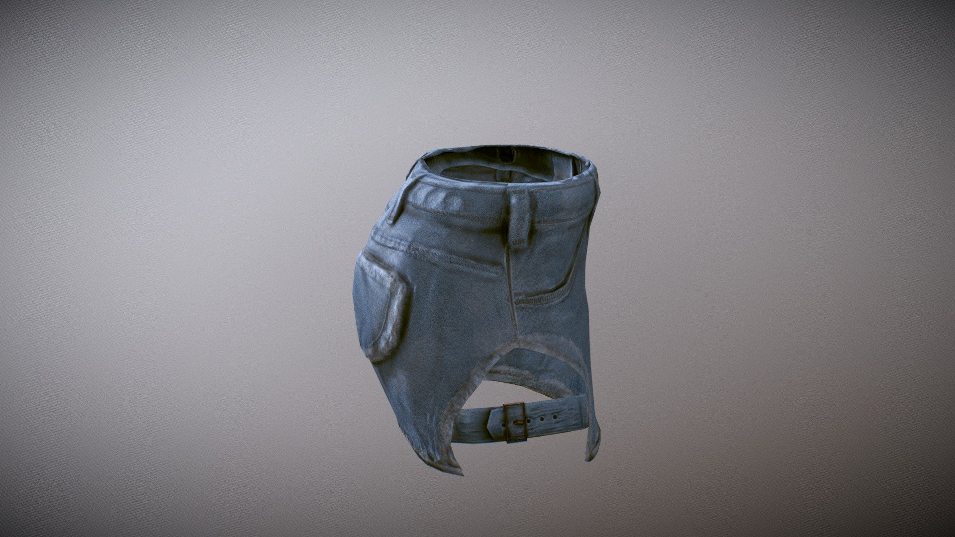 Low poly model of jeans shorts - jeans shorts - 3D model by hawkeyebit 3d model