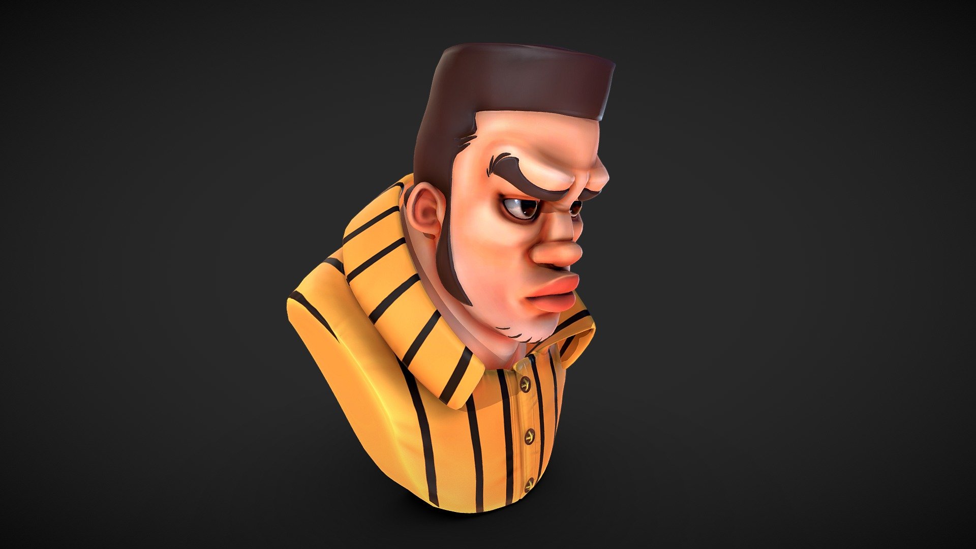Low poly hand painted bust based on Max Grecke concept. Made in Zbrush 3d model