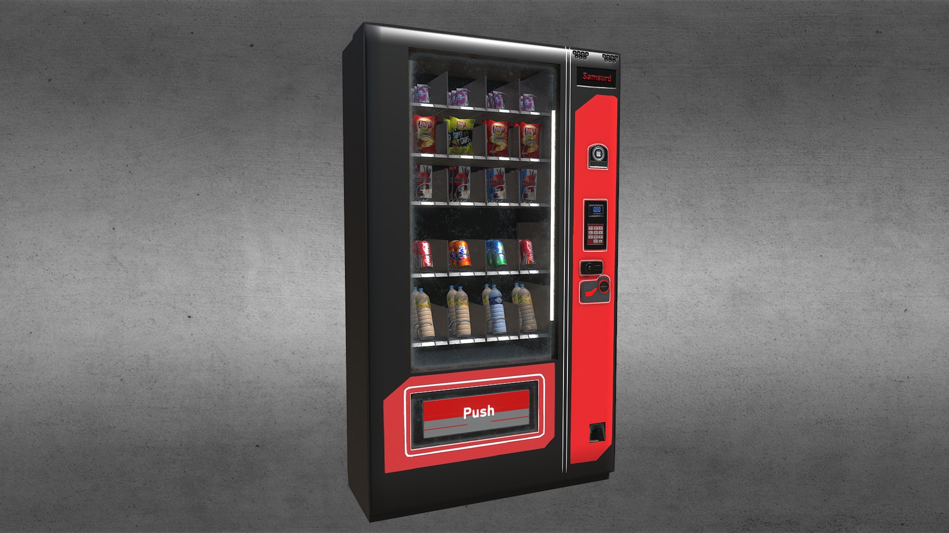 Detailed vending machine with props animations Wip - Vending machine - 3D model by Loïc (@loichuet1) 3d model