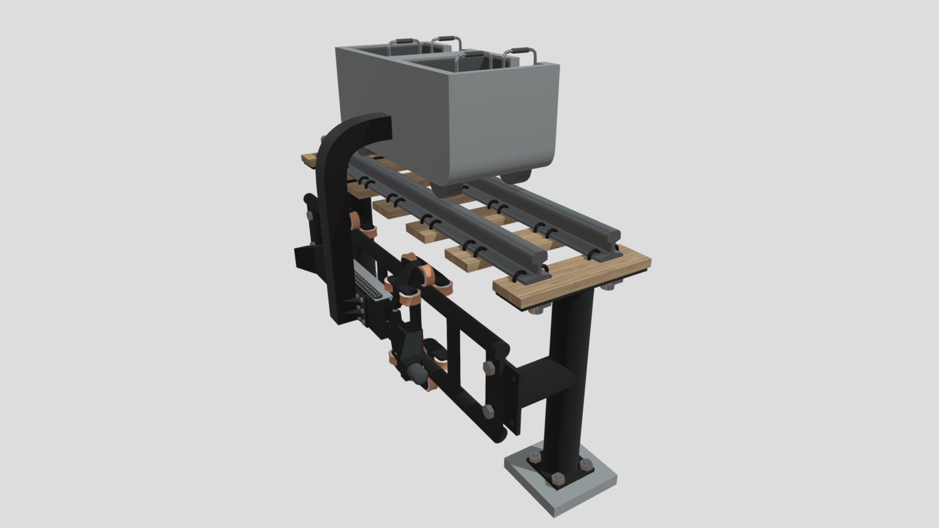 I made a model of a roller coaster car for a boom coaster.

If you want to see what a boom coaster looks like in real life check out the donkey kong ride at universal 3d model