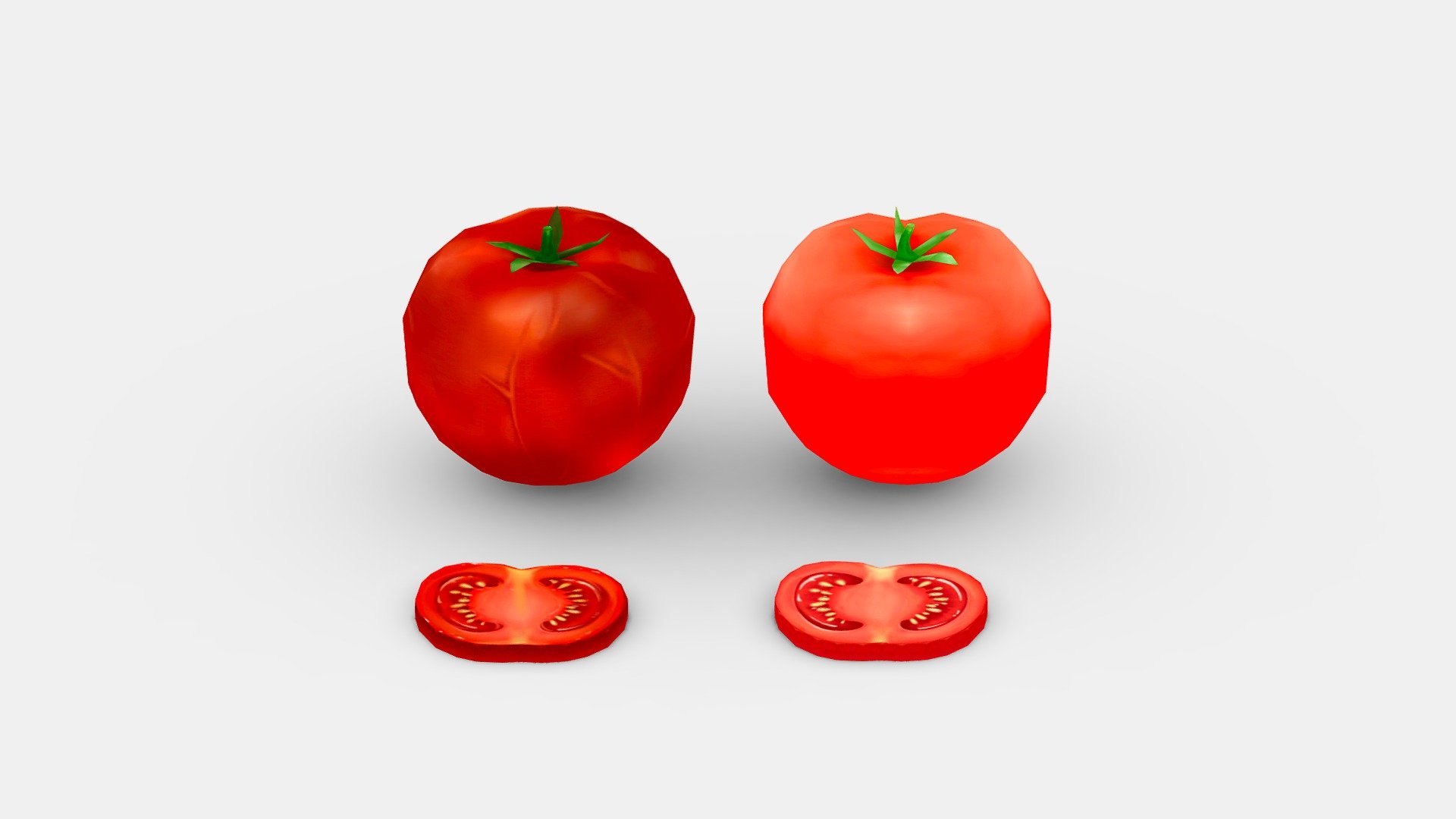 Cartoon Vegetable - Tomato and slice - Cartoon Vegetable - Tomato and slice - Buy Royalty Free 3D model by ler_cartoon (@lerrrrr) 3d model