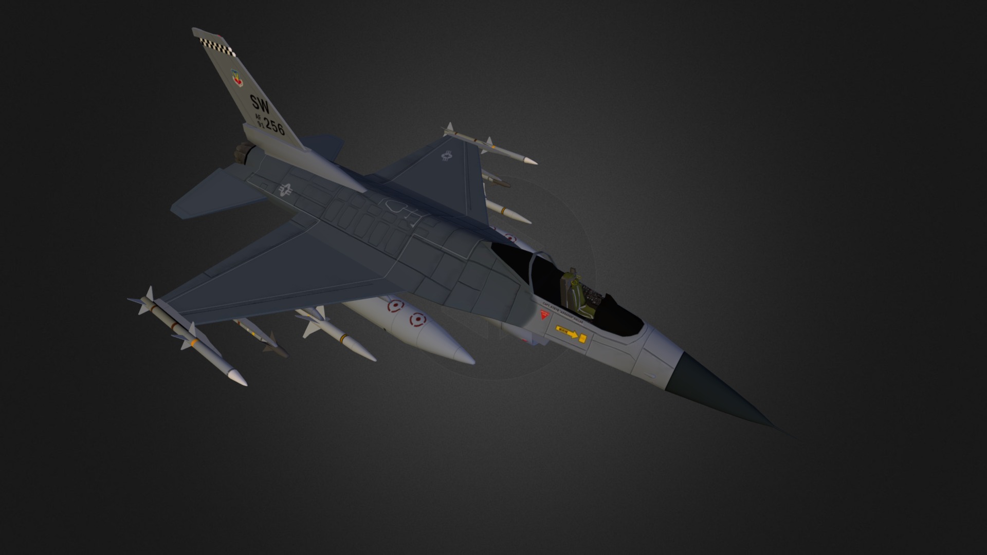 USAF F-16 Falcon - 3D model by jaggedpixel3d 3d model
