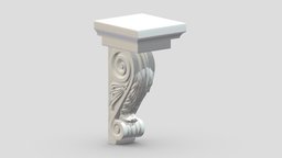 Scroll Corbel 42 stl, room, printing, set, element, luxury, console, architectural, detail, column, module, pack, ornament, molding, cornice, carving, classic, decorative, bracket, capital, decor, print, printable, baroque, classical, kitbash, pearlworks, architecture, 3d, house, decoration, interior, wall, pearlwork