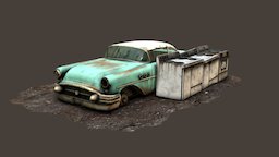 Simple Scrapyard abandoned, special, wreck, rusty, scrap, junk, garbage, buick, old, coupe, 1950s, 3dsmax, substance-painter, car