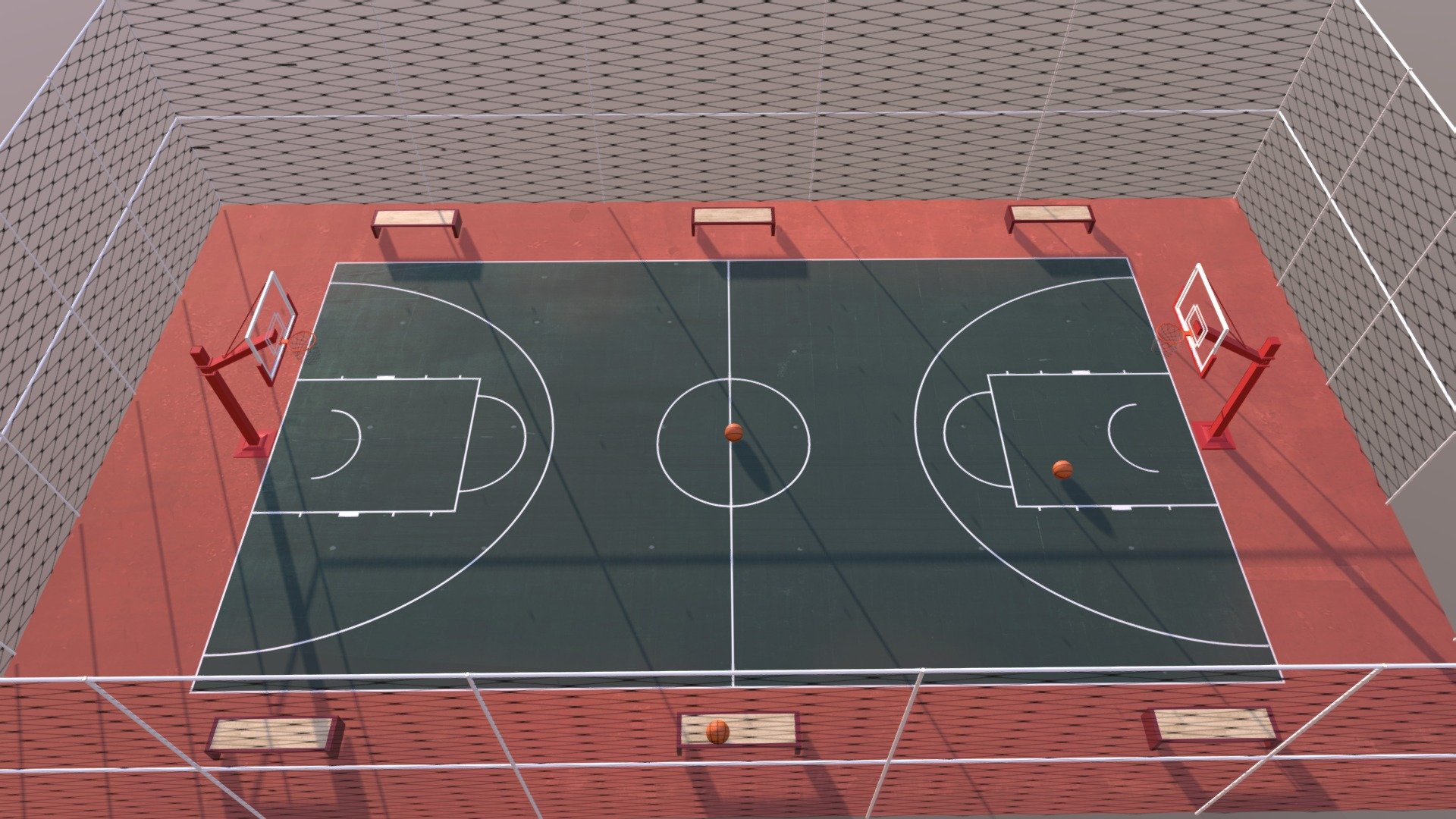 This is model is a street basketball court . It is a low poly model. It is made in Autodesk Maya 2018 and texturized, iluminated and rendered in Arnold 2018.

This model can be used for any type of work as: low poly or high poly project, videogame, render, video, animation, film&hellip;

This contains all the textures of the model. Also there is a .mb maya file , .obj and .fbx file

I hope you like it, if you have any doubt or any question about it contact me without any problem! I will help you as soon as possible, if you like it I will aprecciate if you could give your personal review! Thanks! - Basketball  Street Court - Buy Royalty Free 3D model by Ainaritxu14 3d model