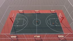 Basketball  Street Court room, court, exterior, architectural, basketball, sports, team, cement, scoreboard, wood, street, ball, wall