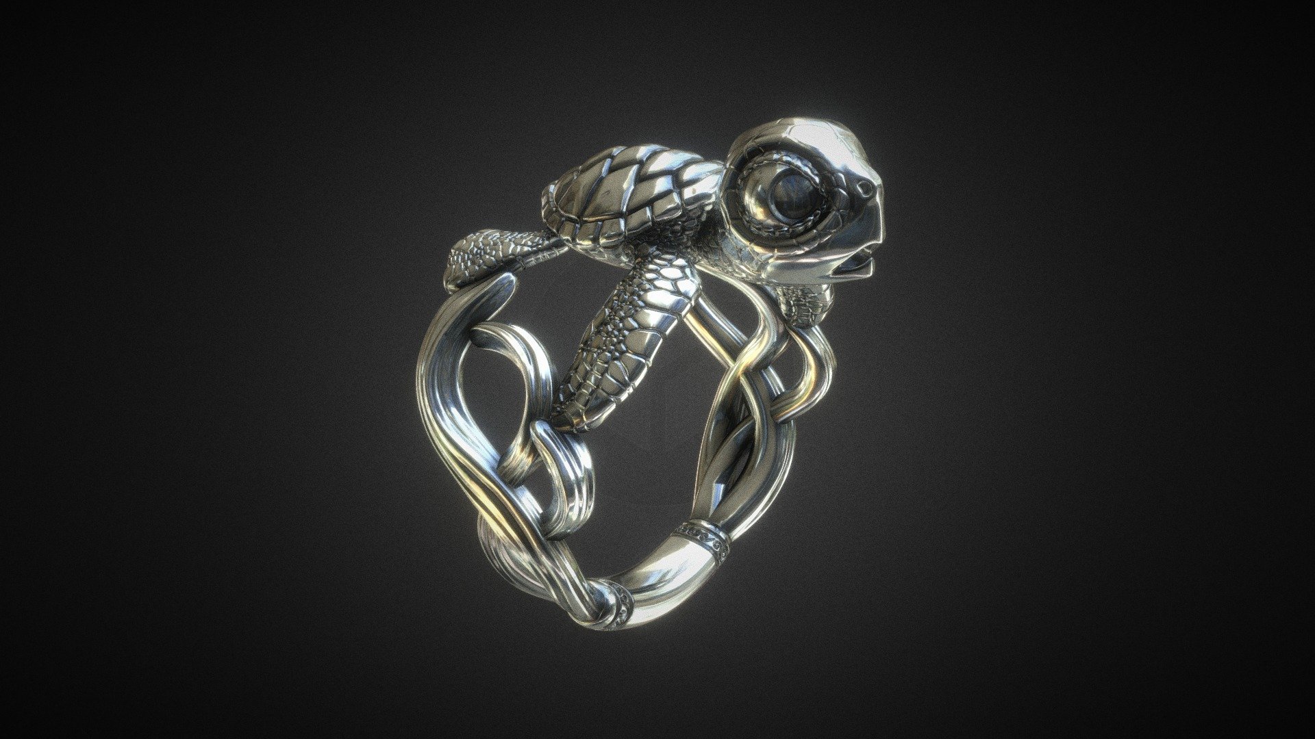 Baby Sea Turtle Ring - 3D model by messerbr 3d model
