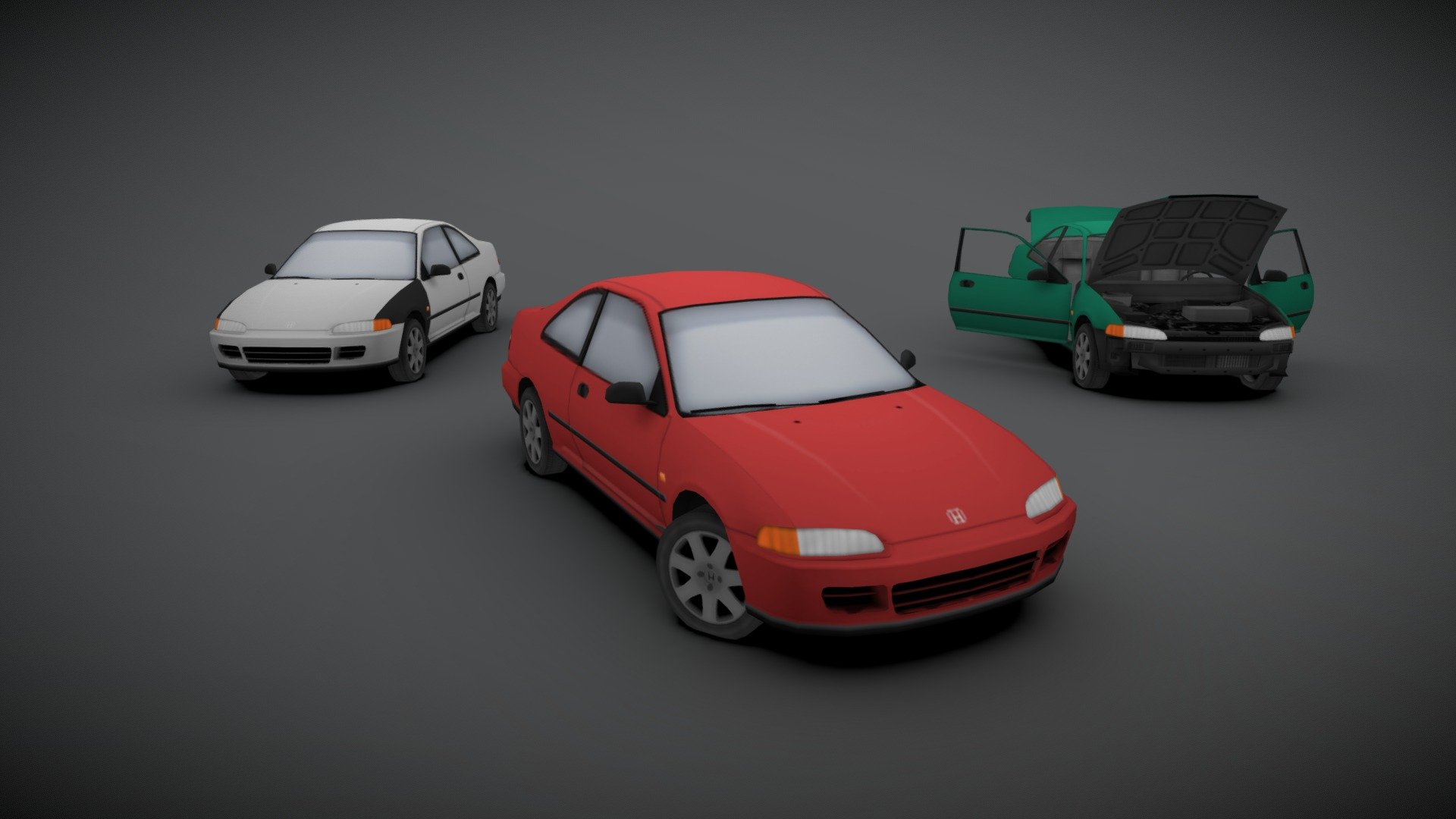 Low-Poly 3D Car - 1994 Honda Civic EX - 3D model by MrDanny 3d model