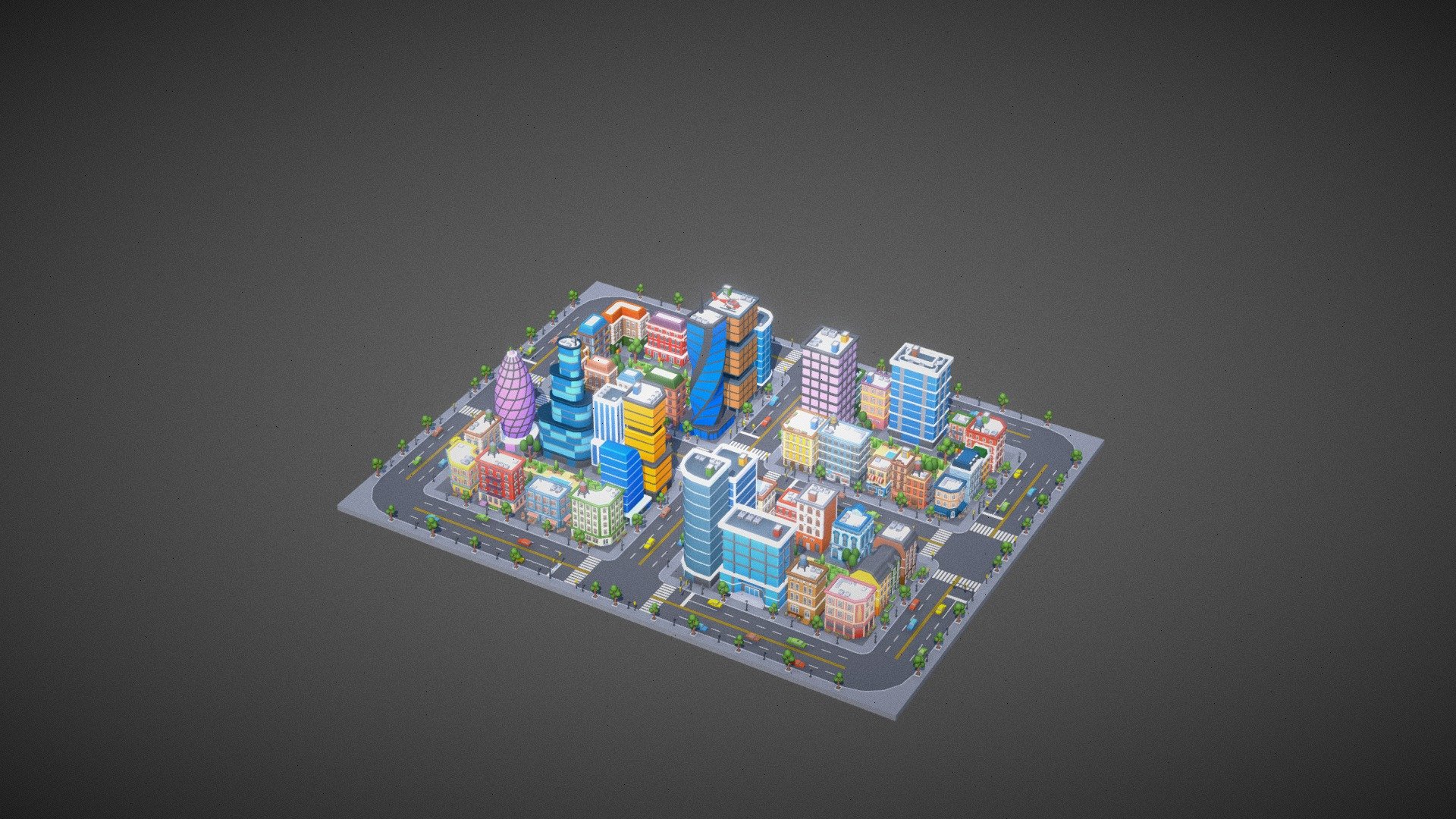 Cartoon City Building Pack - 3D model by Aeks Palmov (@alekspalmov) 3d model