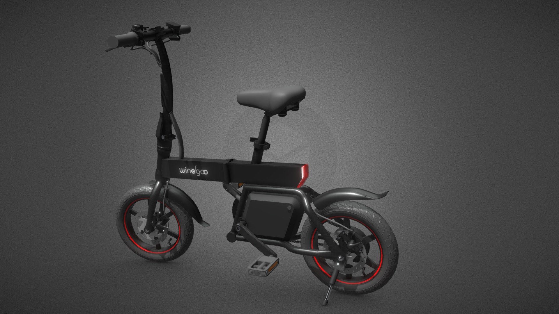 Windgoo / Moovway B20 foldable e-bike.

The model is created in metric units.
It makes use of rounded edges.
Textures are in jpg format.
Model is not unwrapped.
Rendered in V-ray
Polygons: 46545(Ngons used)
Vertices: 50937 - Windgoo B20 - 3D model by Patrick Goud (@patrick_goud) 3d model