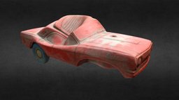 Old USSR Soviet Plastic Toy Car Volga 1971 Scan red, toy, soviet, vintage, retro, big, dirty, 1971, old, ussr, dusty, scratched, volga, scan, car, plastic, highpoly
