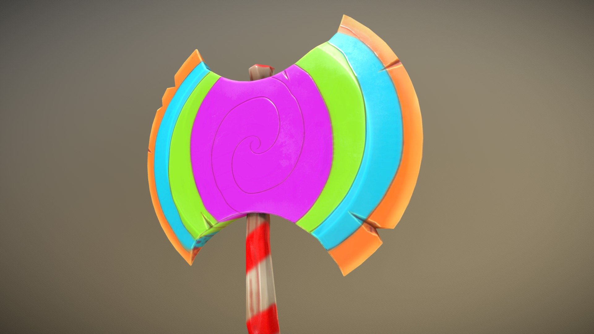 Everyone loves candy and stylized weapons! - Candy Axe - 3D model by crazy_pixel 3d model