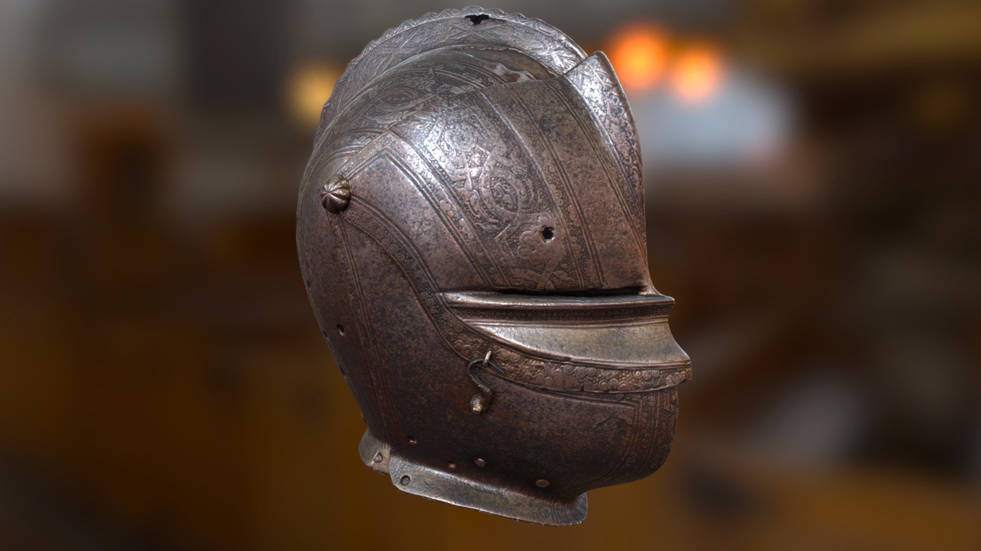 Tournament Helmet belonged to Philip II of Spain in 1545-1546.

The model has been generated from a 3D scan of the real Helmet by using 100 photos.


The engravings on the upper part of the helmet have the same pattern of the ones shown on Philip's armor in the famous painting, the helmet  might have been part of that armor set.  (Check the picture below)



The mesh shown here is the lowpoly version with baked Normal and Roughness maps from the highpoly one.


If you are interested in this model or in any other type of scan or service don't esitate.. contact us!


info@rimaker.com



 - Philip II of Spain Tournament Helmet - Buy Royalty Free 3D model by Rimaker 3d model