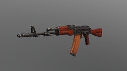 AK 74 rifle, assault, soviet, ak, substancepainter, substance, weapon, military, gun, war