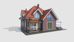 House01 lowpoly Exterior only project, cottage, exterior, architect, roof, country, only, residence, ready, fast, get, optimized, architecture, game, lowpoly, low, model, design, house, home, city, sketchfab, download, light, wall