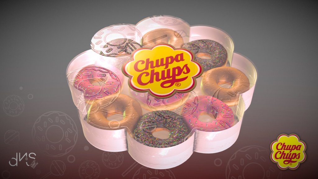 chupa chups donuts sweets packaging - chupa chups donuts sweets packaging - Buy Royalty Free 3D model by haykel-shaba (@haykel1993) 3d model