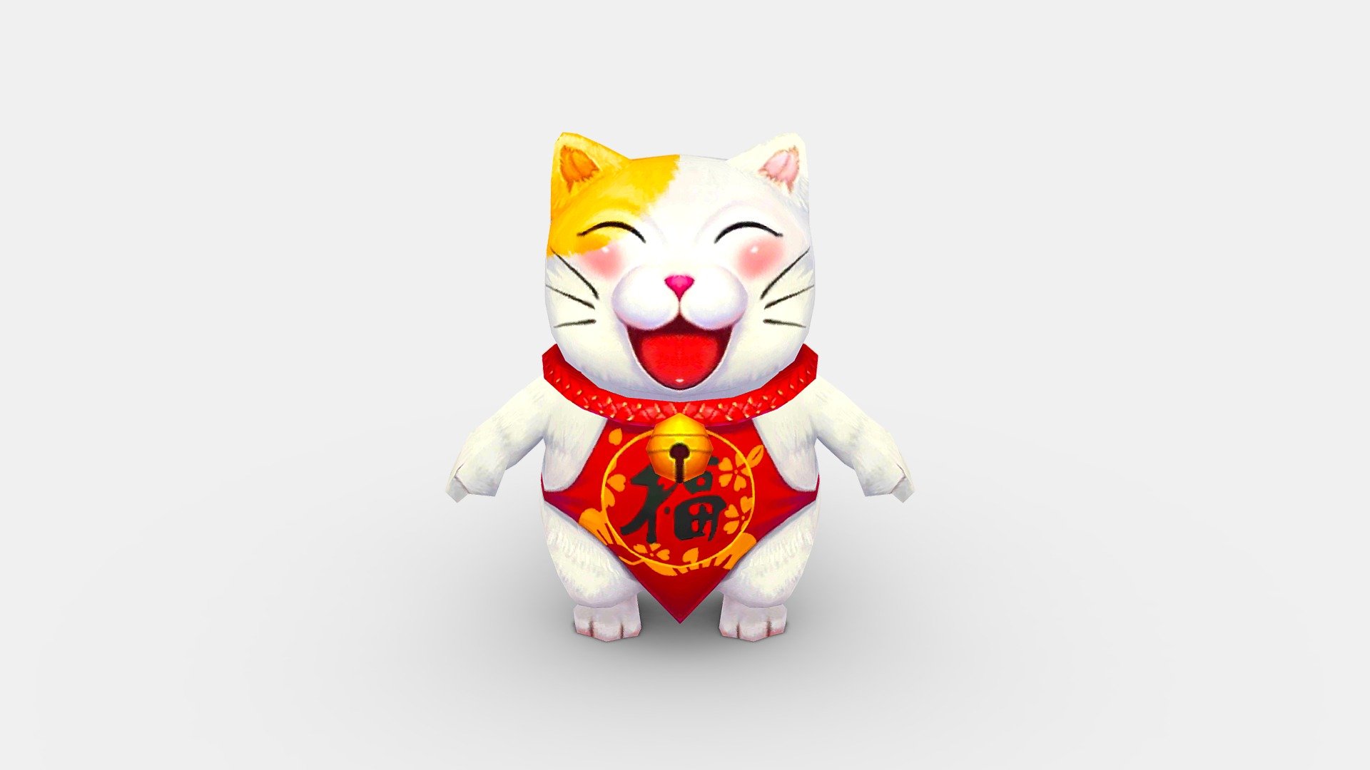 Cartoon Lucky cat - White cat - Cartoon Lucky cat - White cat - Buy Royalty Free 3D model by ler_cartoon (@lerrrrr) 3d model