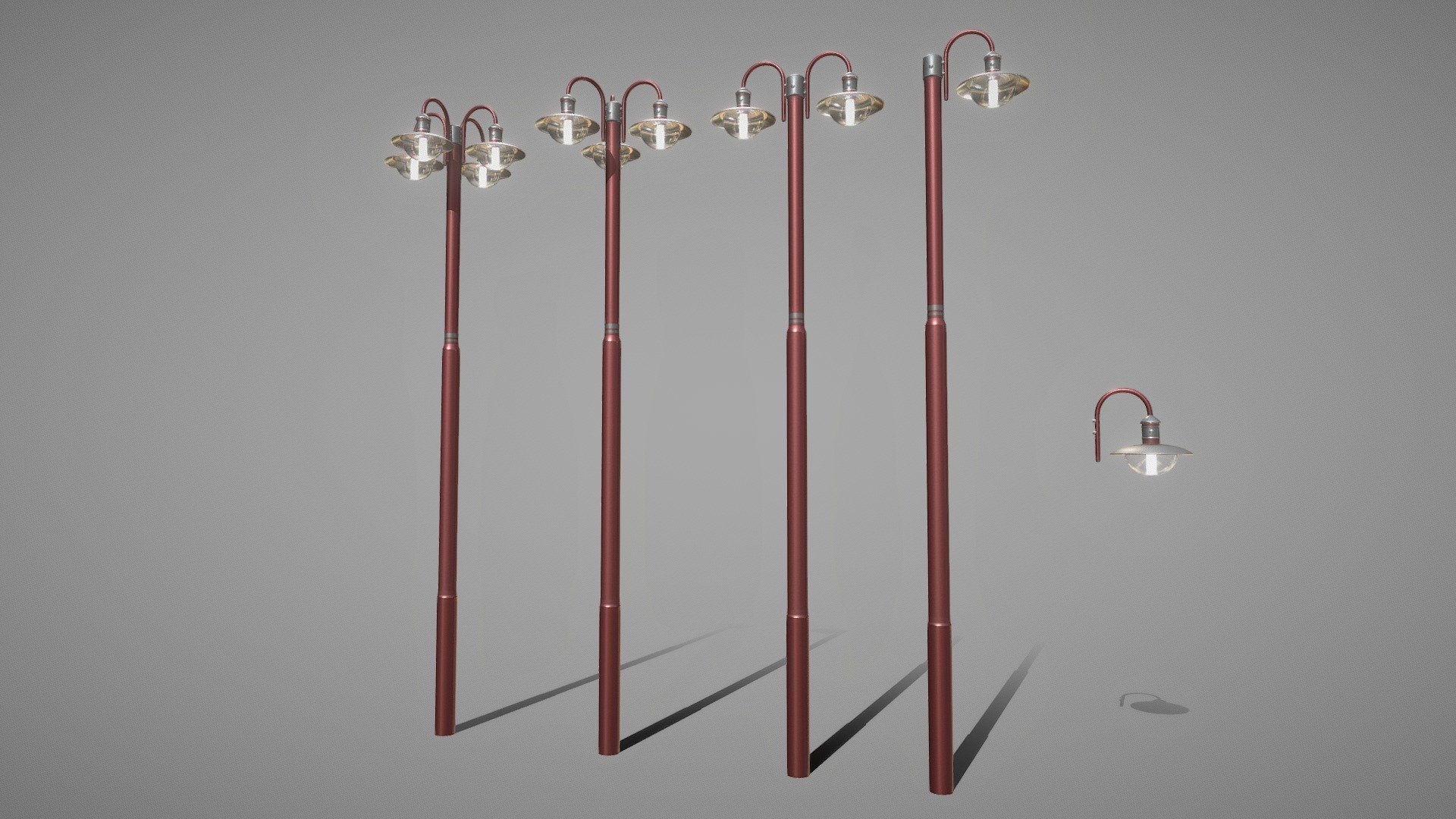 The red low-poly version of street light number 7.




Street Light (7) (Basic High-Poly Version) Total triangles 2M 

Street Light (7) (Basic Low-Poly Version)

Street Light (7) Matt Black Version 

Street Light (7) Moss Green Version

Street Light (7) Galvanized Iron Version



**Here are some other street lights: **




Street Light (1) Station Clock (High-Poly)

Street Light (2) Wall-Version (High-Poly)

Street Light (3) (Low-Poly Version)

Street Light (4) (High-Poly Version)

Street Light (5) High-Poly Version 

Street Light (6) (Low-Poly Red Version)



Modeled and textured by 3DHaupt in Blender-3D - Street Light (7) Red Version - Buy Royalty Free 3D model by VIS-All-3D (@VIS-All) 3d model
