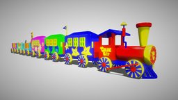 cute train train, cute, kids, kid, toy, boy, toys, colourful, substancepainter, substance, girl, cool