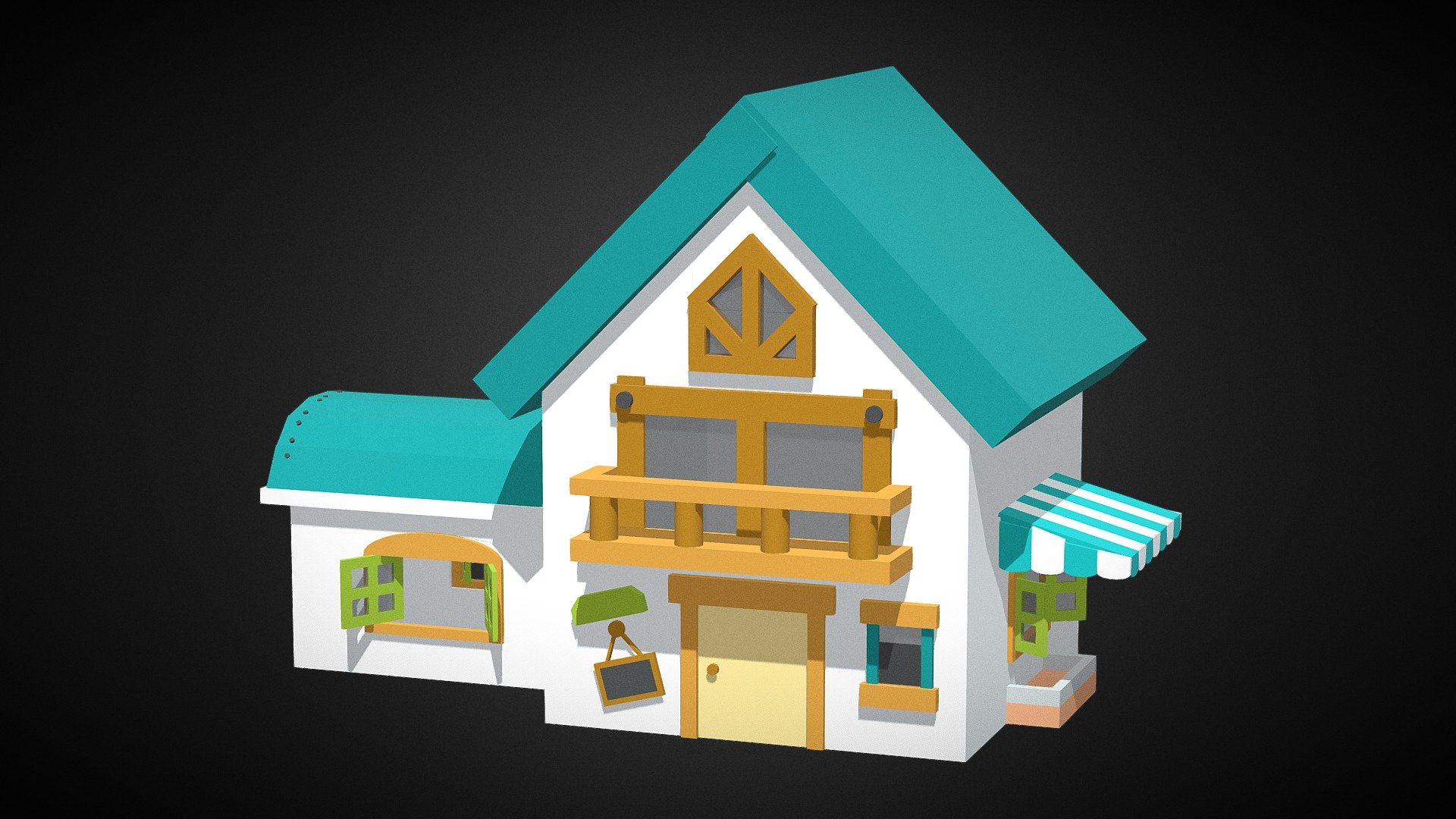 Little green cartoon house - Cartoon House2 - Download Free 3D model by 3d.xyz (@webuild) 3d model