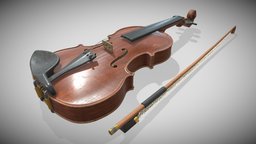 Violin Burito instrument, unwrap, game, pbr