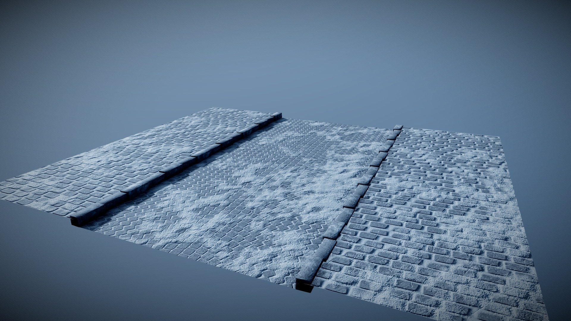 Snowy pavement tile for a scene I'm working on.

Tribute to a fantastic game.

2048 x 2048 textures.

Modeled in Blender and textured in Substance Painter 2017 3d model