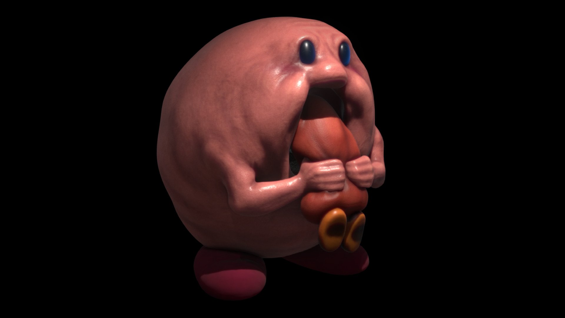 Based on https://twitter.com/sakkan69/status/910844603275685888

Made for a school assignment - Kirby Devours Waddle Dee - 3D model by LordOfTurtles 3d model