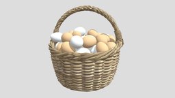 Egg Basket object, tree, drink, green, fruit, red, plants, plate, basket, prop, natural, tray, delicious, eggs, realistic, kitchen, juice, health, grocery, crop, scan