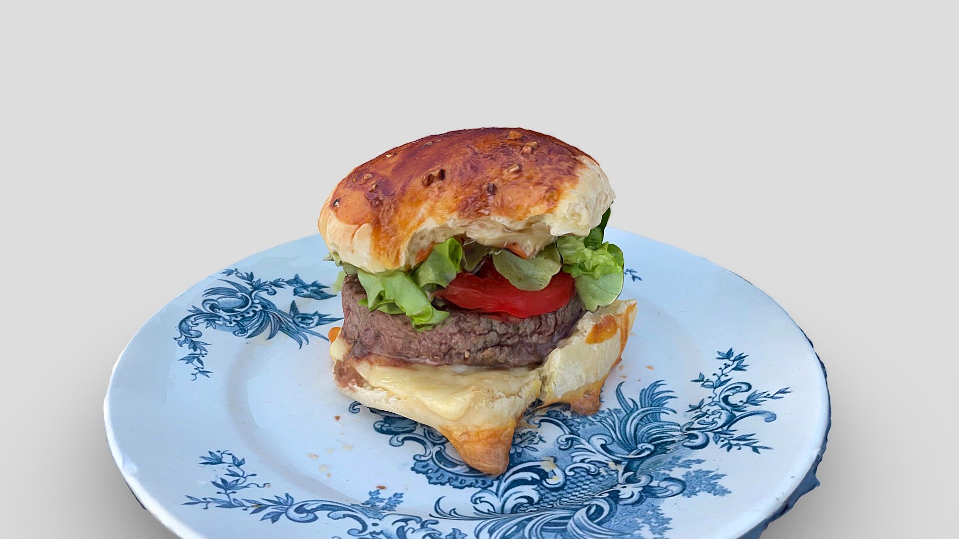 Spent a week with my brothers-in-law. We made team to prepare nice meals, and they did a fabulous burger, with home made buns.

Captured with Polycam - Home made burger by T & Q - Download Free 3D model by alban 3d model