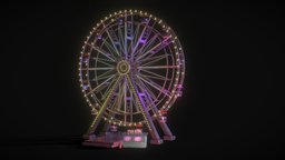 Ferris Wheel fun, adventure, damaged, ride, realistic, old, ferris-wheel, themepark, amusement-park