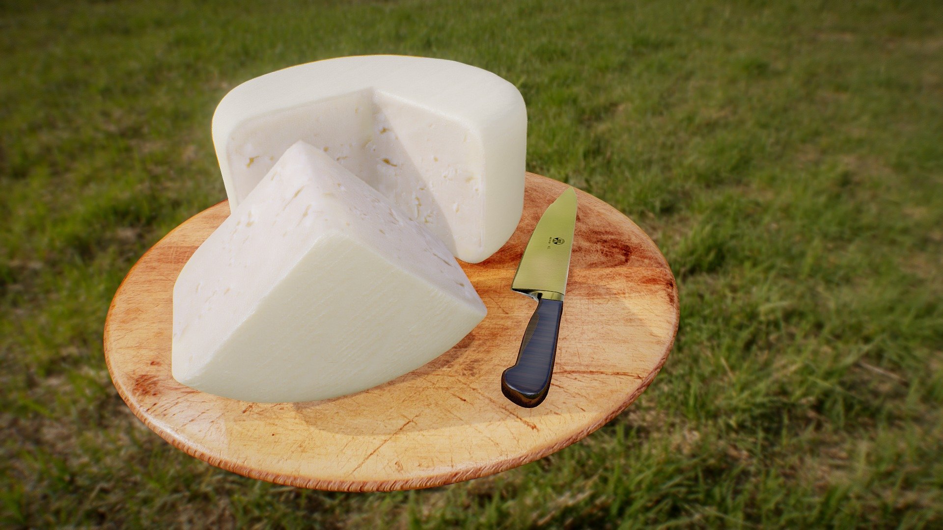White sweet cheese 3d model