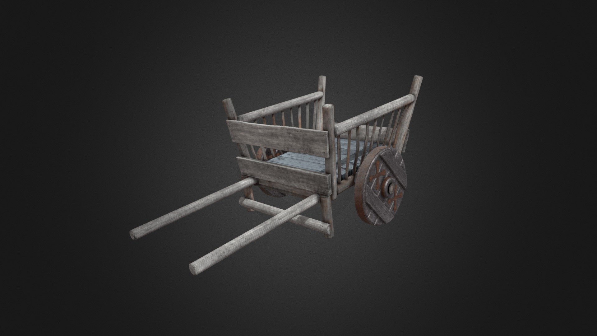 This is a model of a medieval wooden hand cart used in the VR restoration of the Medieval Town-Fortress Cherven.

The model was initially created in 3Ds Max 2012, then fully textured and rendered using V-Ray

Check out more models from the Cherven VR restoration at https://skfb.ly/oS6TM - Medieval Hand Cart - 3D model by Tornado_Studios 3d model