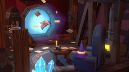 The Wizards Portal Scene scene, room, wizard, cute, assets, medieval, handpainted, low-poly, blender, lowpoly, blender3d, gameart, fantasy