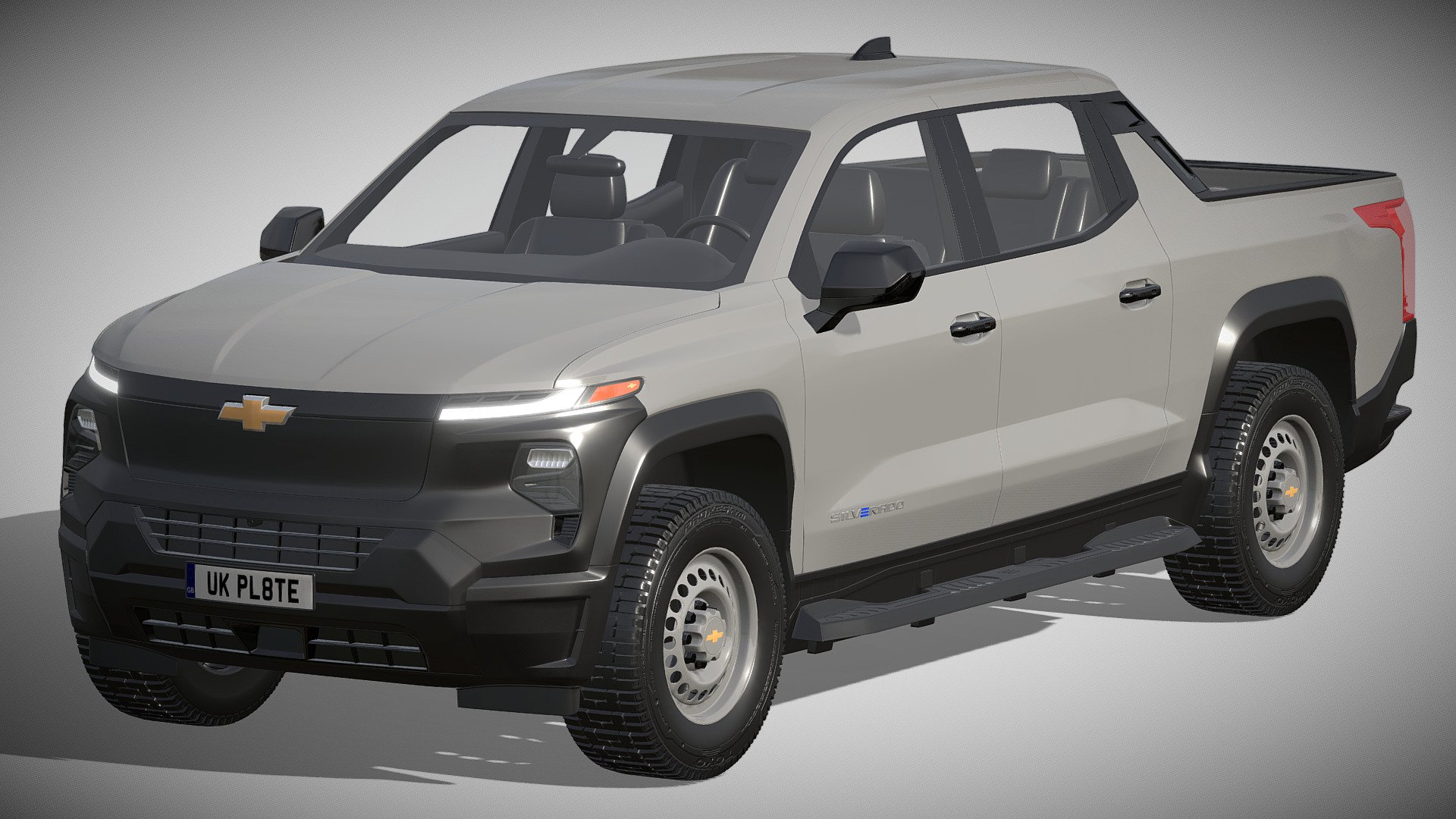 Chevrolet Silverado EV WT

https://www.chevrolet.com/electric/silverado-ev

Clean geometry Light weight model, yet completely detailed for HI-Res renders. Use for movies, Advertisements or games

Corona render and materials

All textures include in *.rar files

Lighting setup is not included in the file! - Chevrolet Silverado EV WT - Buy Royalty Free 3D model by zifir3d 3d model